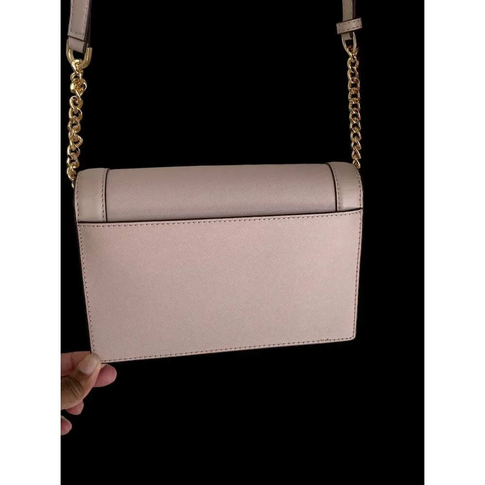 Michael Kors Womens Saffiano Leather Crossbody Bag - Pink Rectangle Purse - Picture 3 of 16